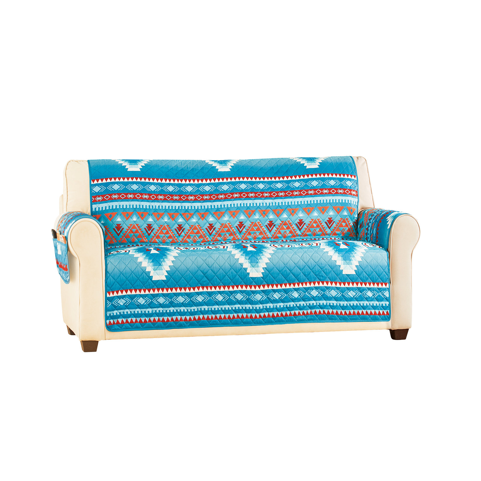 Union Rustic Quilted Aztec Box Cushion Loveseat Slipcover